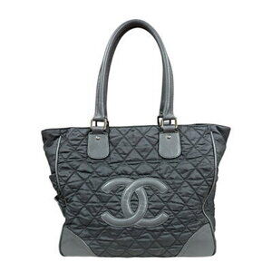Chanel Paris York Coco Mark Tote Bag Nylon Gray